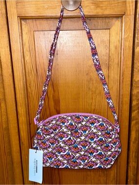 NWT $69 Vera Bradley Pink Floral Crossbody with Multicolor Accents